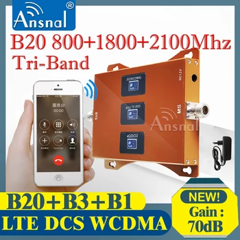 Nou!!Tri-Band B20 800 1800 2100 Telefonul Celular Amplificator Repetor GSM 2g 3g 4g Celular Amplificator LTE 4G Mobile Amplificator de Semnal