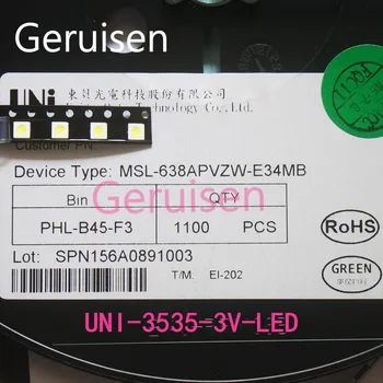 1000PCS UNI LED Backlight LED de Mare Putere 1W 3537 3535 90LM 3v alb Rece lumina de Fundal LCD pentru TV, TV Aplicarea