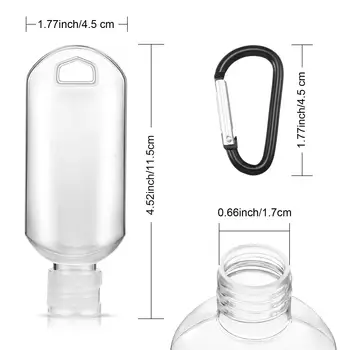 50 Buc/pachet 50 ml Gol Reîncărcabile Sticla cu Breloc cu Inel de Călătorie de Plastic Transparent Parfum Mini Sticla Flip-Capac de Sticla