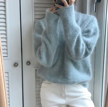 Noua Toamna Iarna Shaggy Pulovere De Moda Pentru Femei Cu Maneca Lunga Pulover Calduros Top Tricotate Pulover Moda Coreeană