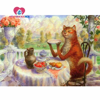 5d diy diamant pictura desene animate pisica Mozaic pentru copii Diamond mozaic plin pătrat strasuri fantezie Picturi cristale cadouri