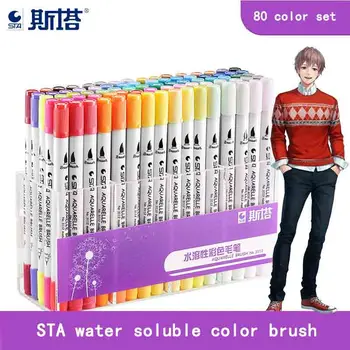 STA solubil în apă moale de mână-pictat marker Premium Pictura Perie Moale Set Acuarela Markeri Pen cel Mai bun De Colorat Manga benzi Desenate