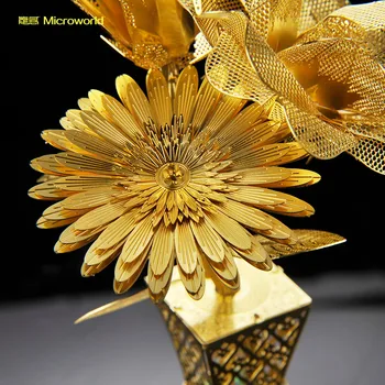 MICROWORLD Trandafir Crin Creative Metal Puzzle DIY Asamblat Modelul Cadouri de Ziua Îndrăgostiților Fata Cadouri Decor Acasă