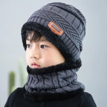 Părinte-copil Pălărie de Iarnă 2019 Moda Tricotate Pălării Negre Gros și Cald și Capota Chelioși Căciulă Moale Căciuli Tricotate de Bumbac