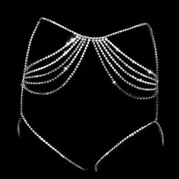 Stonefans Sexy Ciucure Stras Talie Lanț de Bijuterii pentru Femei Bling Cristal Talie Coapsei Lanț Lenjerie Bikini Accesorii