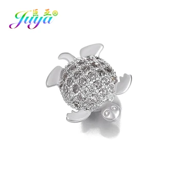 Juya 6pcs/lot Cubic Zirconia Mici Țestoasă de Mare Farmec Margele materiale Pentru Handmade Animal lucru Manual Margele Bijuterii
