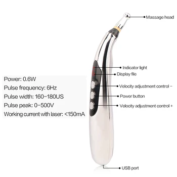 Electronice Acupunctura Pen ZECI Punct Detector Cu afisaj Digital cu Laser Terapie Vindeca Masaj Acupoint Stimulator Muscular Dispozitiv