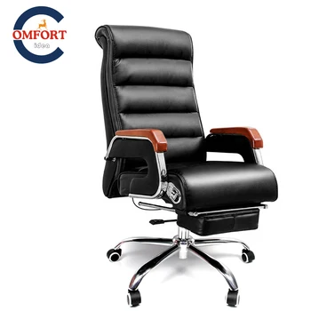 Fierbinte de vânzare șeful scaun de birou sillas de oficina din lemn, cotiera scaun calculator profesionala cu suport pentru picioare reglabil
