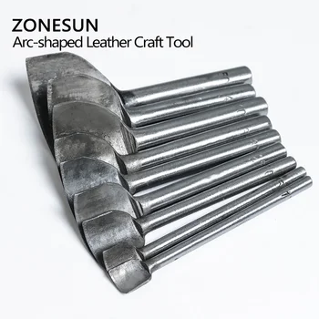 ZONESUN 9PCS /set din Oțel Inoxidabil Corner Cutter Centura Gol Parte Puncher Pielărie Instrument 10-50mm Acasă DIY Cadou