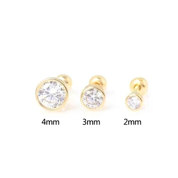 BOAKO 1buc Mini Cercei cu Diamante Pentru Femei Argint 925 Cercei Stud Piercing Bijuterii Ureche Mansete Pendientes Серёжки#4.1