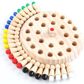 Lemn Montessori Meci de Memorie Stick Joc de Șah Jucării pentru Copii Distractiv de a Bloca Activitatea Consiliului de Învățământ Devreme Cognitive Familie a Juca Jucărie