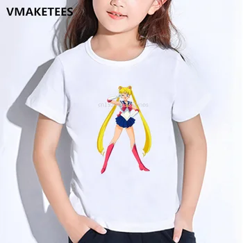 Copii Vara Maneca Scurta Fete si Baieti T shirt Sailor Moon Liber de Imprimare de Desene animate pentru Copii T-shirt pentru Copii Amuzante Haine