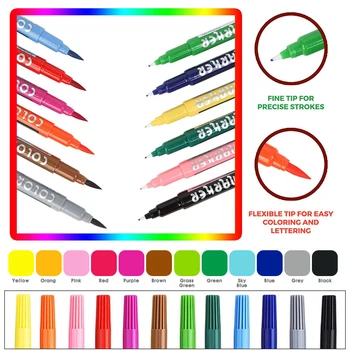12 Culori Markere Duble Perie Acuarelă Marker Stilou de Culoare Set de Artist Vopsele Școală de Desen Schiță de Artă Manga Carte