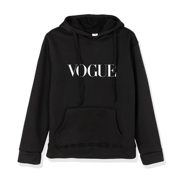 Vogue Scrisoare de Imprimare Hoodies Femei Tricou Gât Rotund Maneca Lunga Liber Hanorac cu Pălărie de Streetwear Caldura Hoody S-3XL Plus Dimensiune