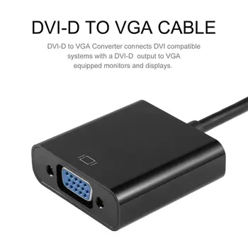 1080P Full HD DVI-D la VGA Adaptor Activ Cablu Convertor 24+1 Pini de sex Masculin la 15pin de sex Feminin Cablu de Monitor pentru PC Card cu Display ONLENY