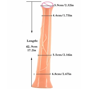 FAAK Jucarii Sexuale 17.2 cm lungime Vibrator Gigant Carne Penis Vibrator Mare Pentru Femei Animal Lesbiene Vagin Anus Masaj Cal Penis artificial