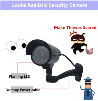 Mini dummy CCTV camera fake wifi piscină interioară acasă de securitate, supraveghere video manechin videcam w/ Roșu intermitent LED lumina