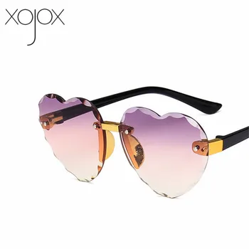 XojoX Copil Drăguț Inima fără ramă de ochelari de Soare Copii Albastru Roșu Roz Lentile de Ochelari de Soare Moda Băieți Fete UV400 în aer liber Ochelari