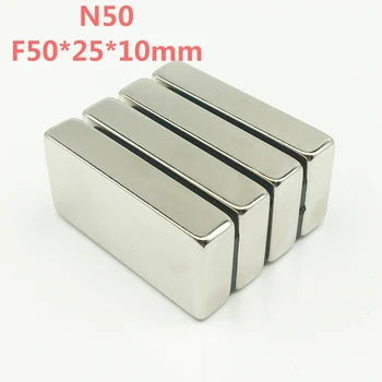 Magnet neodim foarte Puternic N50 50mm X 25mm X 10mm Cuboid pământuri Rare Mare Neodim Bloc Magnet 50*25*10MM