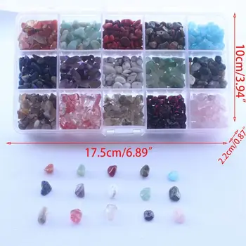 15 Culori Asortate Piatră prețioasă Margele Neregulate în Formă Naturală Chips-uri Kituri pentru Meserii DIY Bratari Pandantiv Bijuterii