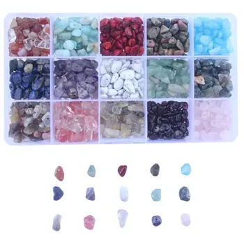 15 Culori Asortate Piatră prețioasă Margele Neregulate în Formă Naturală Chips-uri Kituri pentru Meserii DIY Bratari Pandantiv Bijuterii