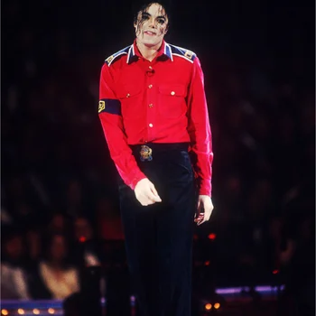 Rare MJ Michael Jackson RED & Black CTE Catifea Uza Clasic Anglia Retro antirăzboi Camasa Sacou Cu brațul-benzi În Toate Dimensiunile
