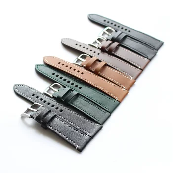 5 culori din Piele Watchband pentru Longines / Mido / Tissot / Seiko 18mm 19mm 20mm 21mm 22mm Maro Galben Verde Negru Curea