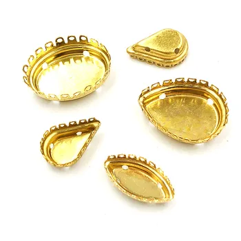 Lumina de cafea strass pahar de cristal coase pe pietre ovale de aur jos lacy forma de gheare pe stras Diy accesorii de îmbrăcăminte