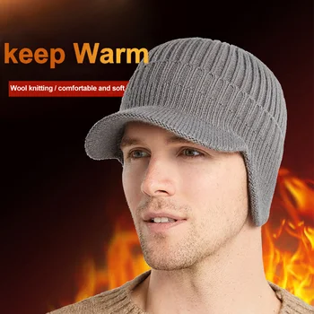 Oamenii Cu Earflaps Iarna Cald Moale De Protecție Pentru Urechi Confortabile De Zi Cu Zi Anti Rece De Moda Solid În Aer Liber Portabil Tricotate Pălărie