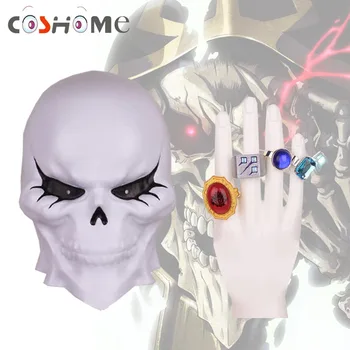 Coshome Anime Overlord Ainz Ooal Rochie de Cosplay Costum Accesorii Cosplay Recuzită Inele și Mască de Craniu