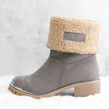 Glezna cizme pantofi de iarna femeie 2021 toc patrat toamna iarna zapada ghete femei pantofi non-alunecare de mari dimensiuni femei cizme botas mujer