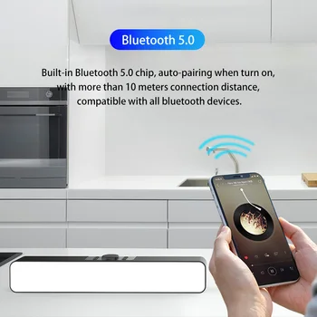 LED Bar de Sunet Alarmă Ceas USB fără Fir Bluetooth Boxe Home Theater Surround pentru PC TV Speaker de Calculator