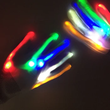 1 Pereche de Neon LED-uri Stralucitoare Mănuși de Schimbare a Culorii Luminos Intermitent Mănuși Costum de Scena Partid Lumină elemente de Recuzită Pentru Halloween, de Crăciun