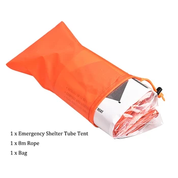 1 buc Adăpost de Urgență Tub Cort Windproof Termică de Urgență Tub Cort Vreme Protecție Pentru Drumetii, Camping de Supraviețuire în aer liber