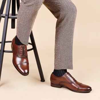 Mens pantofi eleganți din piele pantofi oxford pentru barbati dressing nunta barbati pantofi office pantofi dantela-up de sex masculin barbati pantofi 2020