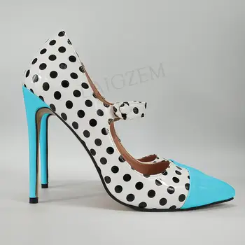 LAIGZEM Buline Femei Tocuri Pompe Mary Jane Stilet 4 Sezoane Pantofi de Femeie Zapatos Talon Femme de Mari Dimensiuni 44 45 46 47