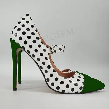 LAIGZEM Buline Femei Tocuri Pompe Mary Jane Stilet 4 Sezoane Pantofi de Femeie Zapatos Talon Femme de Mari Dimensiuni 44 45 46 47
