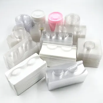 300pcs Gene Pachet en-Gros din Plastic Genele Tăvi Transparente Tava În Vrac 25mm Mink Lash Suport Pentru Gene Cutie de Ambalaj