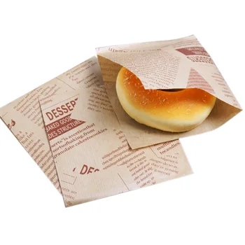 Top 100buc 12x12cm Sandwich Gogoasa Pungă de Pâine Biscuiți, Gogoși Pungi de Hârtie Oilproof Pâine Ambarcațiuni de Panificație de Ambalare produse Alimentare Kraft
