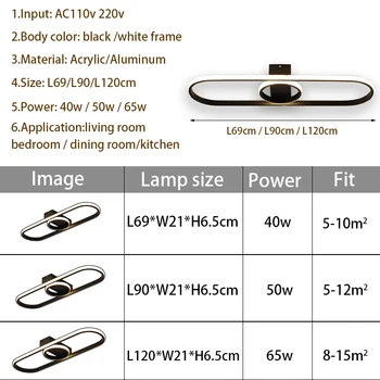Moderne Led Lumini Plafon Pentru Living Dining Dormitor de Iluminat Interior Acasă Negru Iluminat cu LED-uri Lămpi de Tavan AC 110V 220V