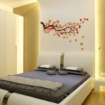 Frunze de arțar ramuri Autocolant Perete dormitor camera de zi canapea fundal decoratiuni acasă tapet Mural individualitatea autocolante