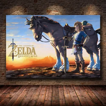 Jocul Poster Pictura Decor de The Legend of Zelda: gură de Sălbăticie pe HD Panza Canvas Cuadros Pictura Arta Poster