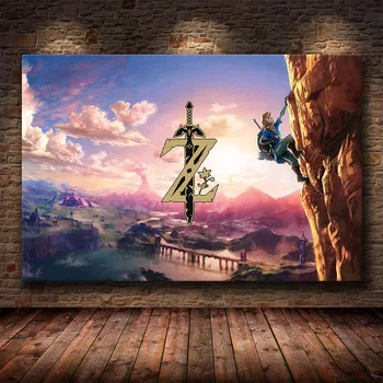 Jocul Poster Pictura Decor de The Legend of Zelda: gură de Sălbăticie pe HD Panza Canvas Cuadros Pictura Arta Poster