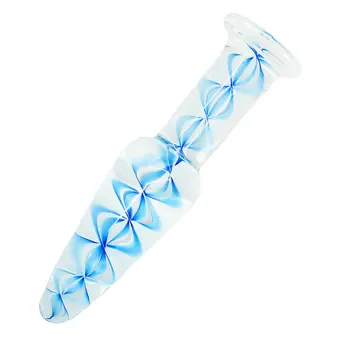 RomeoNight Borosilicată Mare Val de Zăpadă de Cristal Glass Dildo Anal Plug Jucarii Sexuale Butt Plug Adult Sex Produse pentru Cuplu