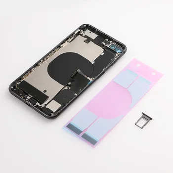 OEM Spate Capac Carcasa Pentru iPhone 8 8 Plus Mijlocul Șasiului Cu SIM Tray Parte Cheie Piese Flex Cablu de Asamblare Complet