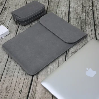 Fashion Geanta din Piele pentru Laptop Maneca Pungi Impermeabile Pentru Macbook Air 13 2018 Touch ID A1932 2019 Caz Pro 11 12 15 Atingeți Bara de Acoperire