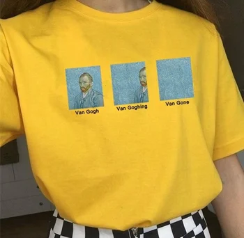 Fashionshow HJN Van Gogh, Van Goghing Van Plecat Meme Amuzant T-Shirt Vincent Celebra Pictură în Ulei cărți Poștale de Epocă Salut Tees