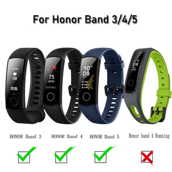 Pentru Huawei Honor Band 4 / 5 Curea de Două-culoare bratara silicon sport Înlocuire Banda de 5 Sport Brățară de onoare banda de 5 watchband
