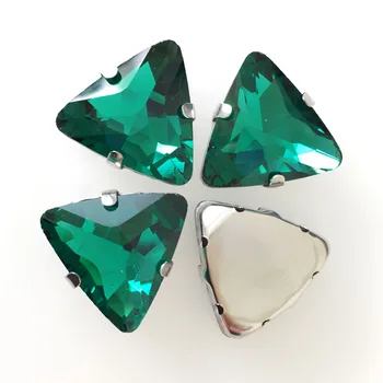 Verde malachit 18mm înaltă calitate cristal Triunghi flatback coase pe stras,diy/accesorii de îmbrăcăminte