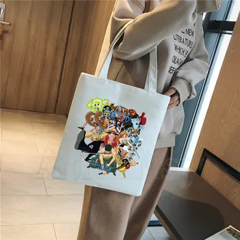 One Piece Luffy Chopper Japonez Anime Genți Unisex Personalizate Canvas Tote Bag De Imprimare De Zi Cu Zi UseReusable Călătorie Casual Geanta De Cumparaturi